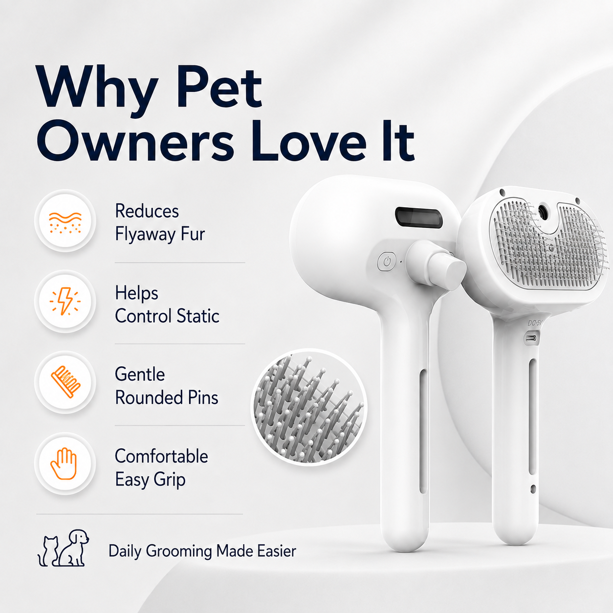 Pet Spray Grooming Brush