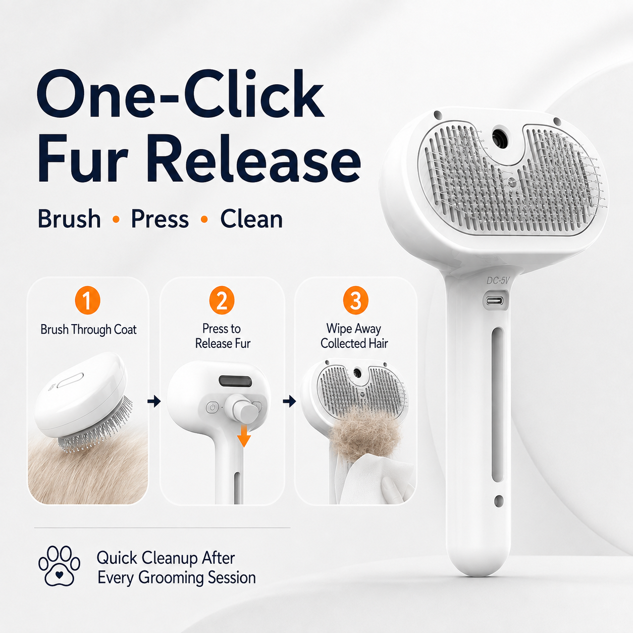 Pet Spray Grooming Brush