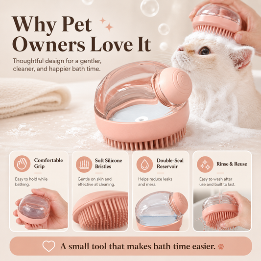 Refillable Pet Bath & Massage Brush