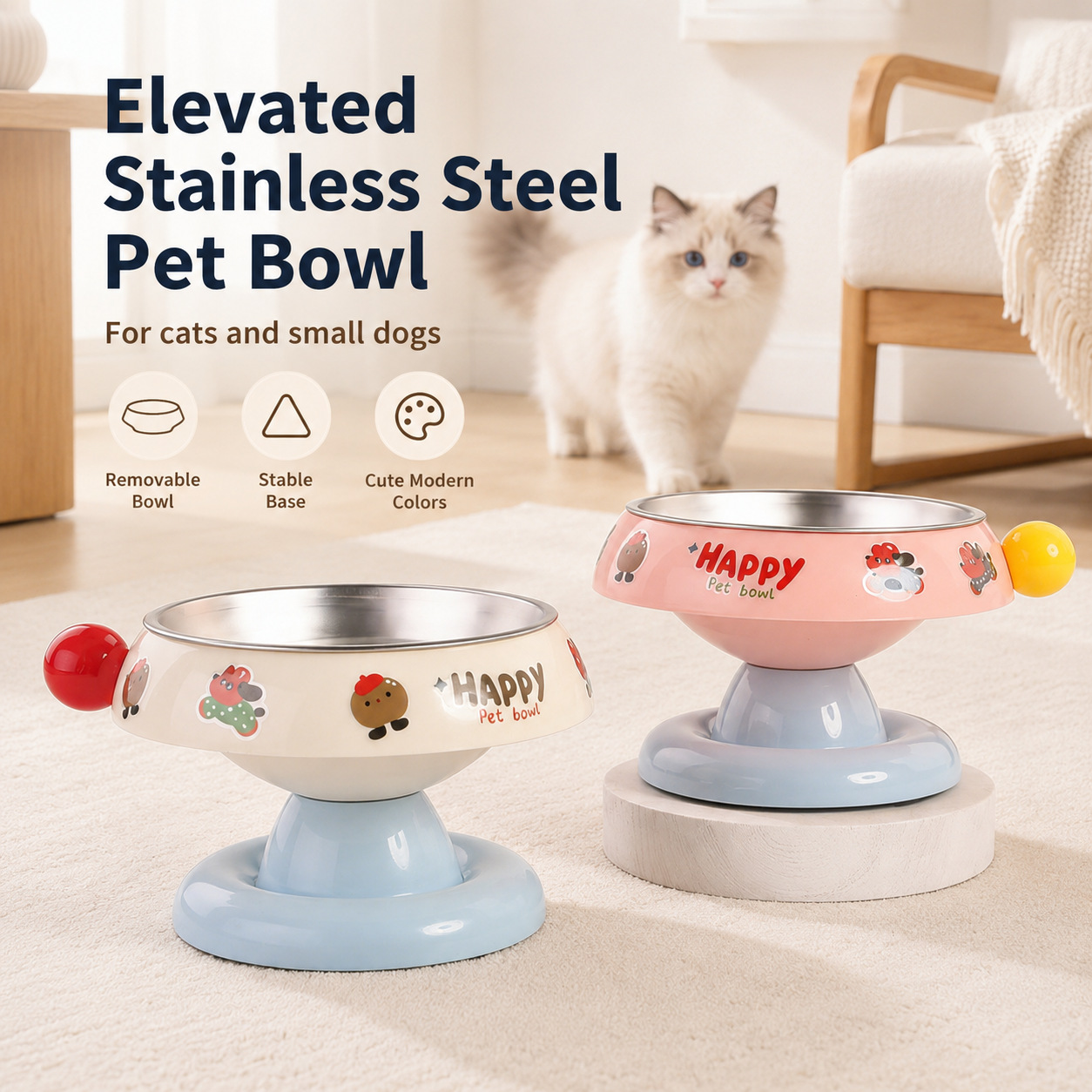 Elevated Stainless Steel Pet Bowl