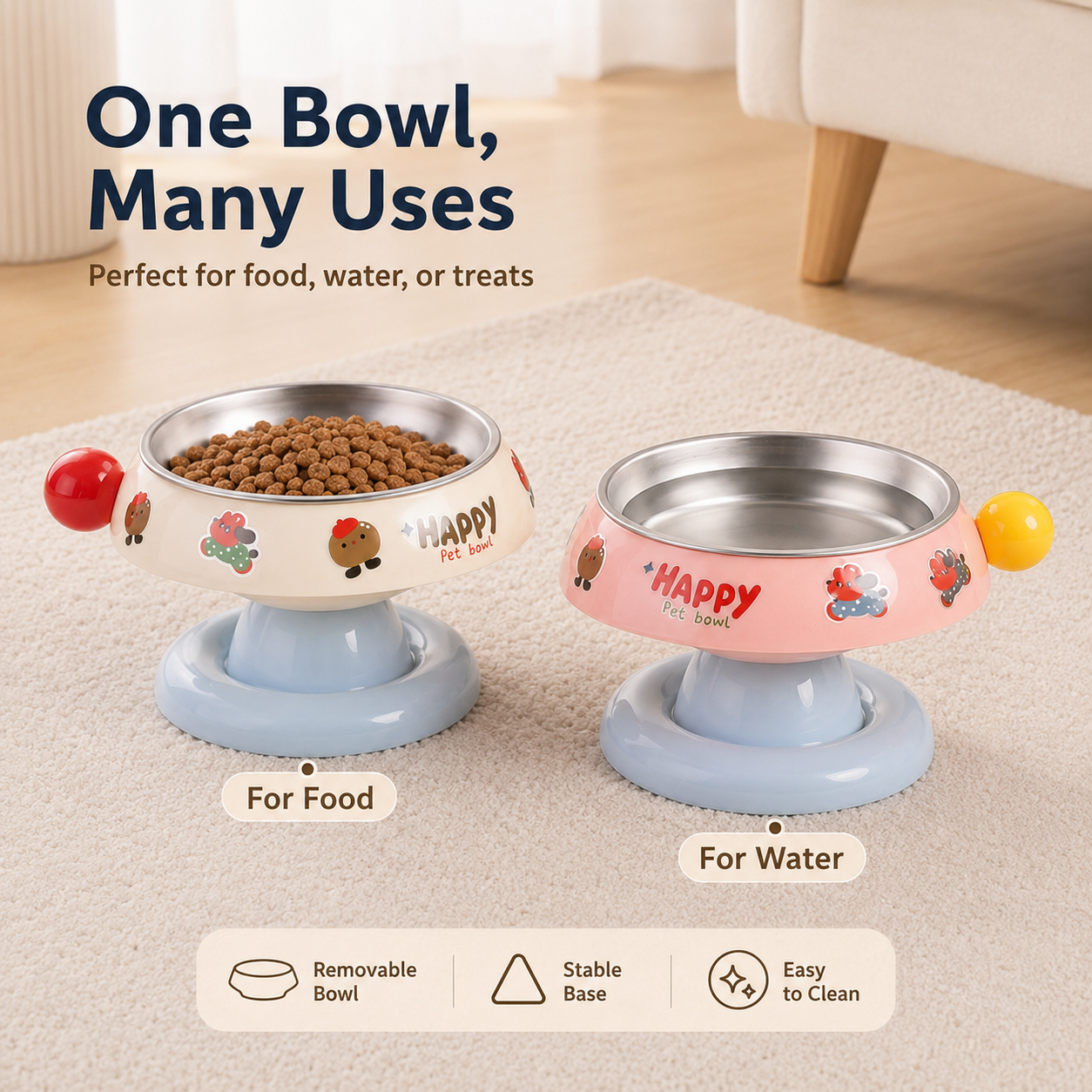 Elevated Stainless Steel Pet Bowl