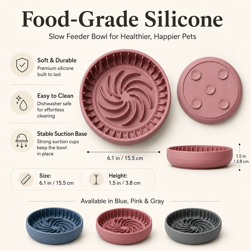 Silicone Slow Feeder Pet Bowl