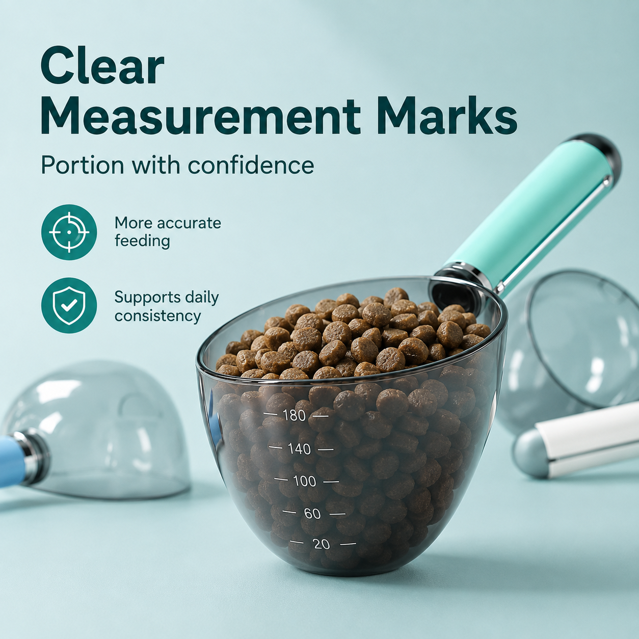 Pet Food Measuring Scoop with Clip