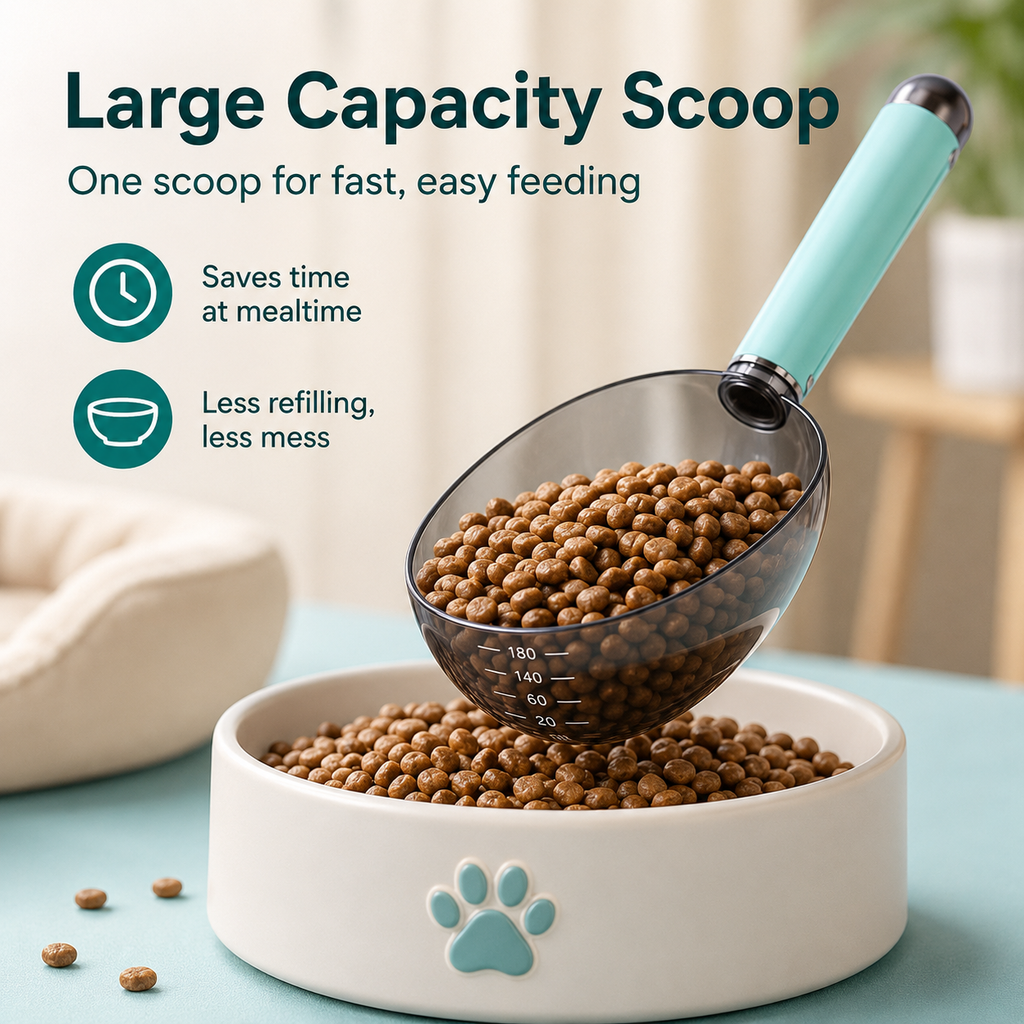 Pet Food Measuring Scoop with Clip