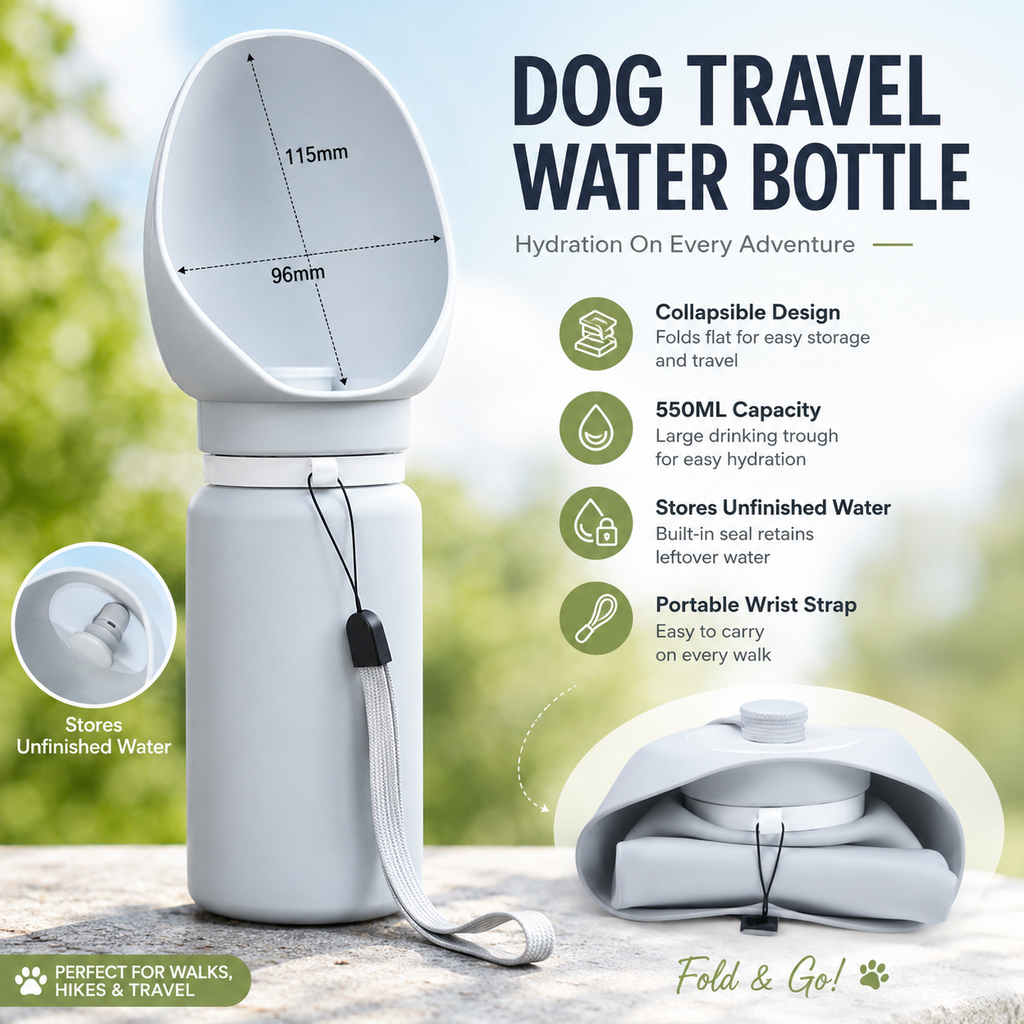 550ML Foldable Portable Pet Water Bottle