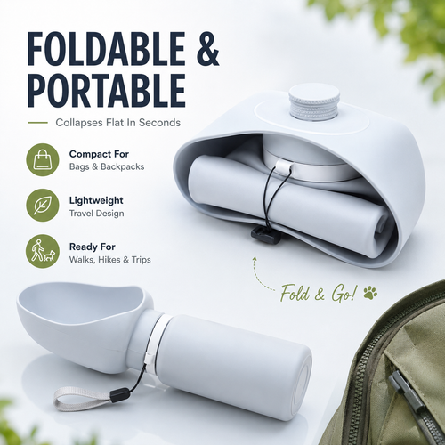 550ML Foldable Portable Pet Water Bottle