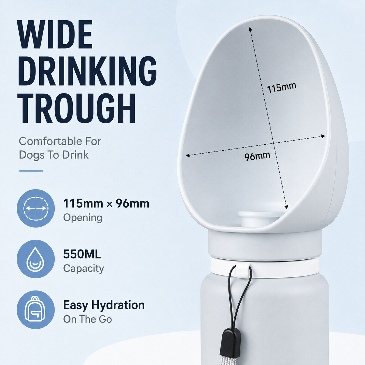 550ML Foldable Portable Pet Water Bottle