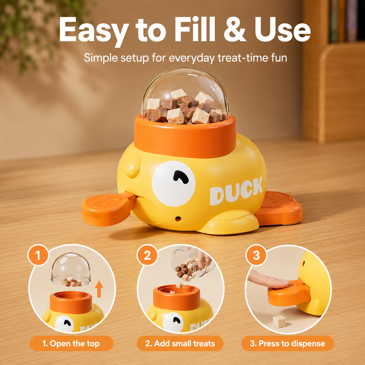 Interactive Duck Treat Dispenser Toy