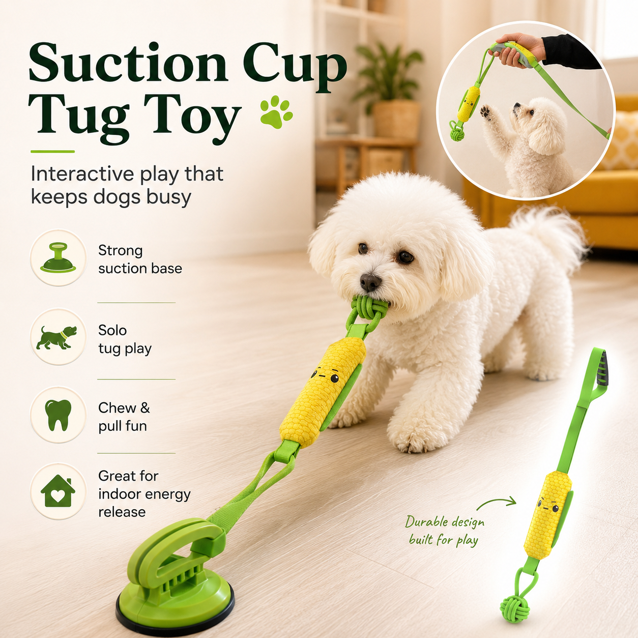 Interactive Squeaky Dog Tug Toy