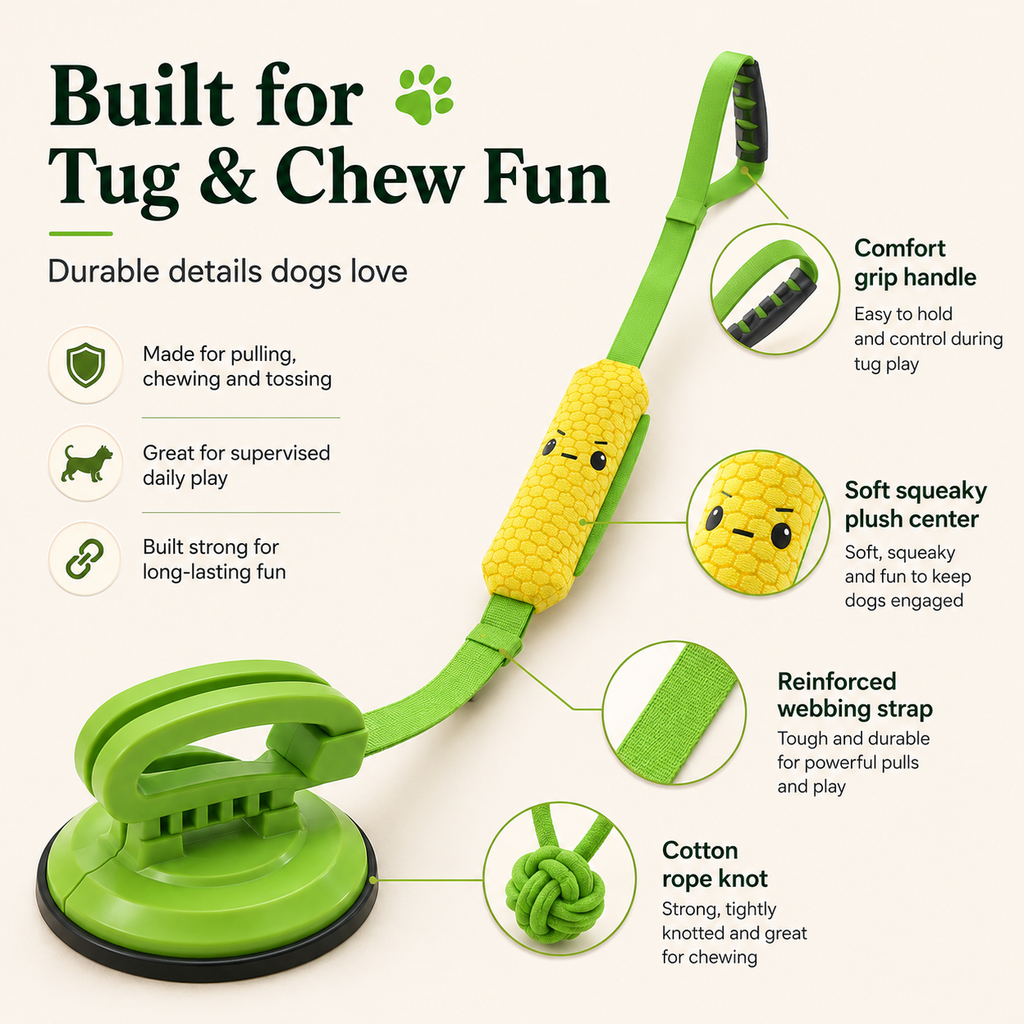 Interactive Squeaky Dog Tug Toy