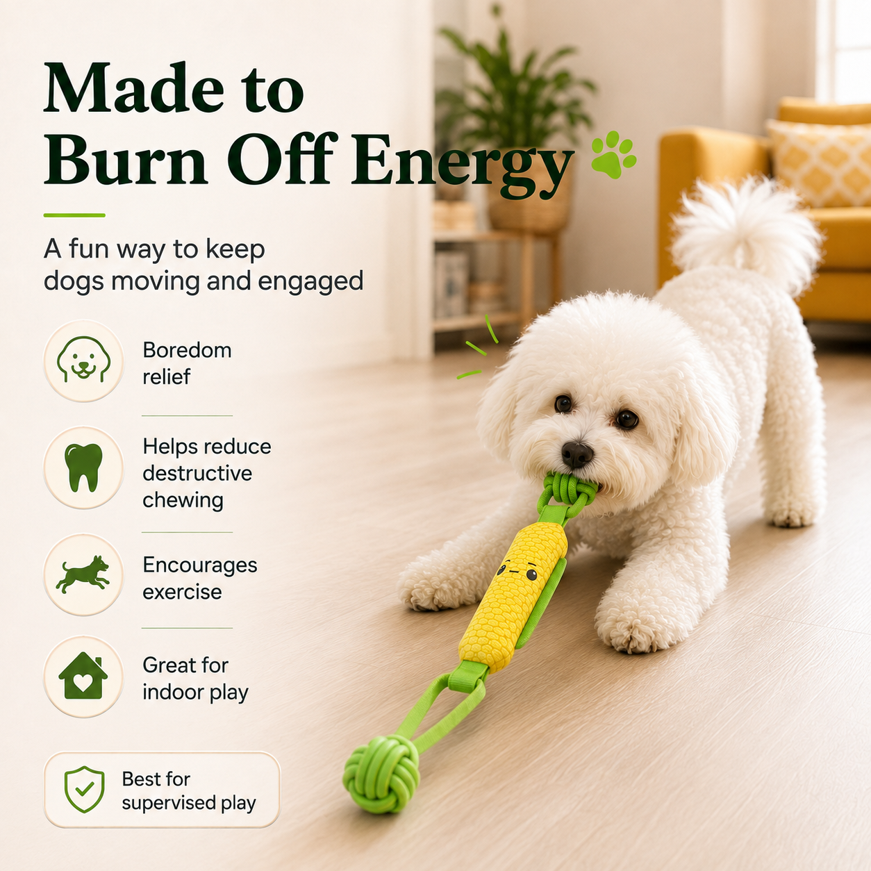 Interactive Squeaky Dog Tug Toy