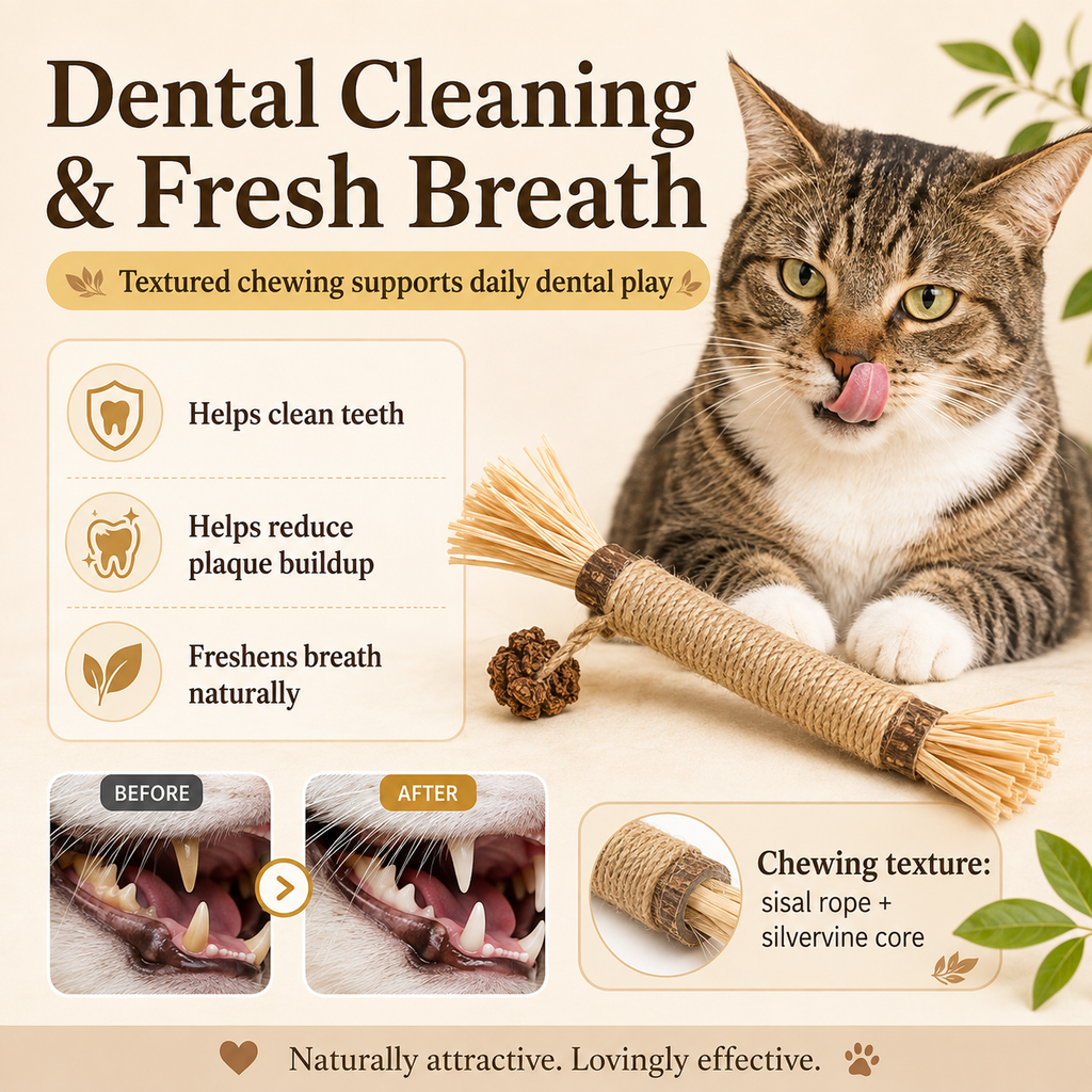 Natural Silvervine Dental Chew Stick for Cats 10pcs