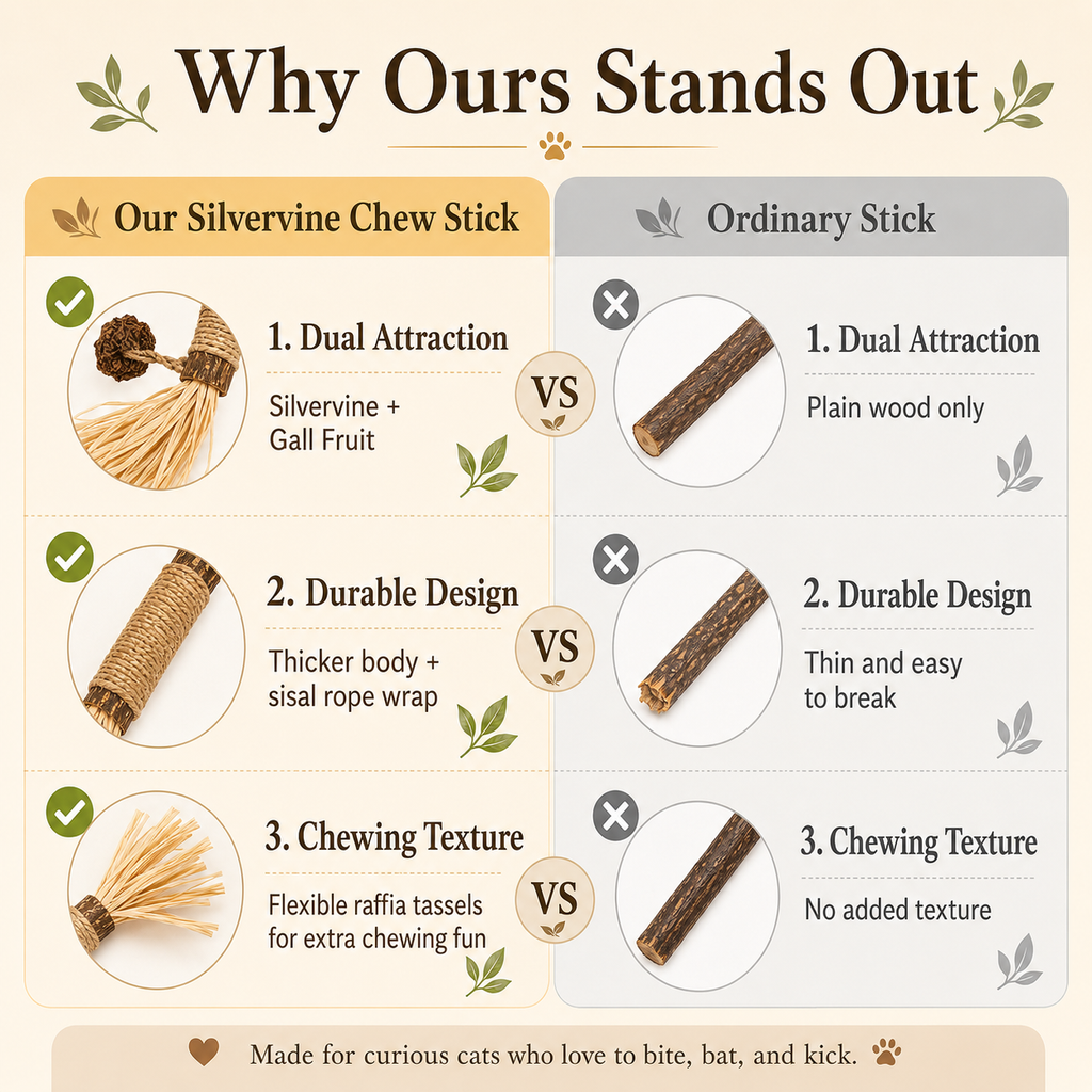 Natural Silvervine Dental Chew Stick for Cats 10pcs