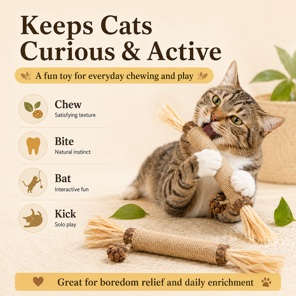 Natural Silvervine Dental Chew Stick for Cats 10pcs