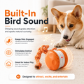 Rechargeable Smart Rolling Pet Ball with Tug Rope &amp; Bird Sound