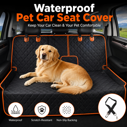 Waterproof Quilted Pet Car Seat Cover – Universal Back Seat Protector