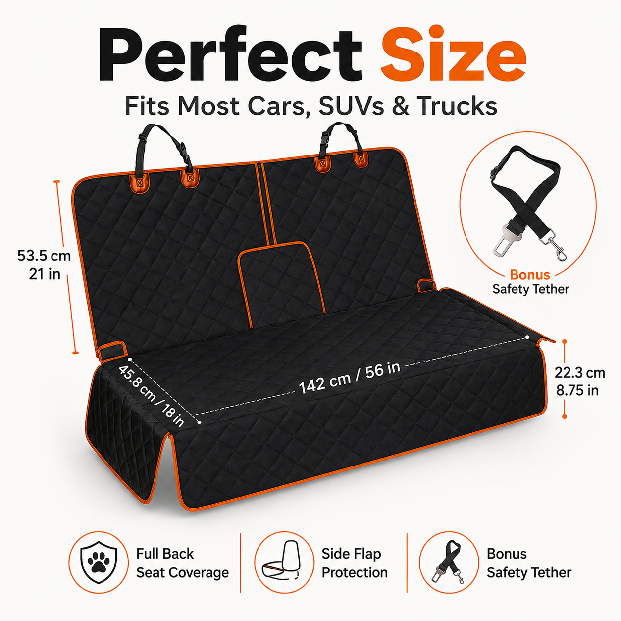 Waterproof Quilted Pet Car Seat Cover – Universal Back Seat Protector