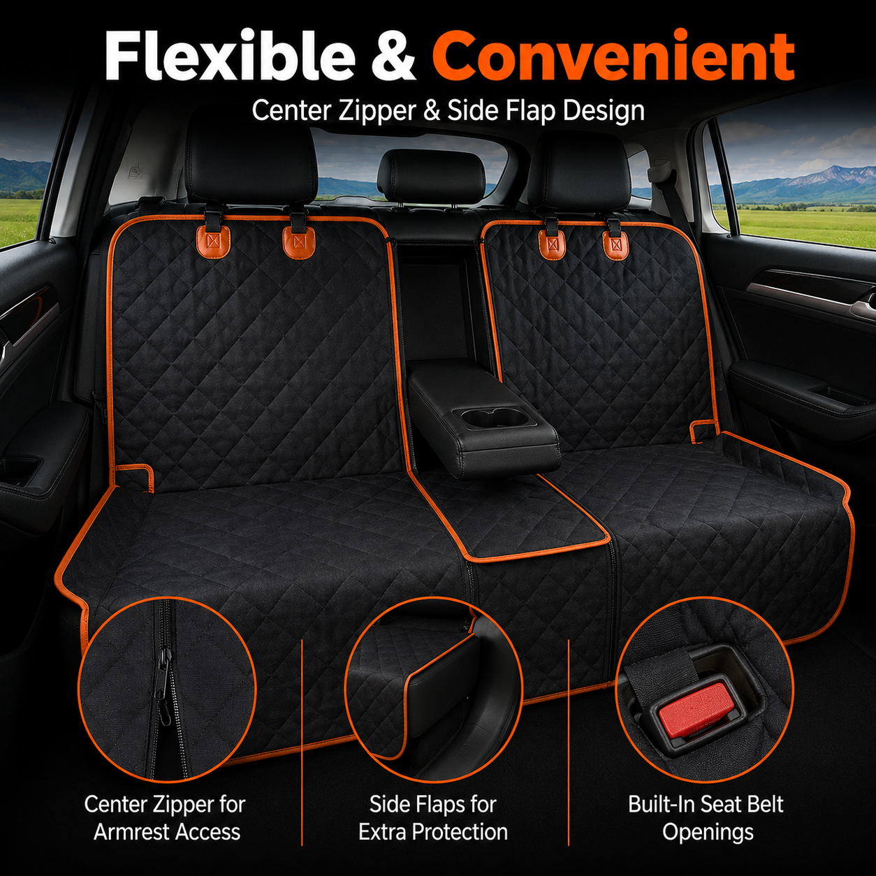 Waterproof Quilted Pet Car Seat Cover – Universal Back Seat Protector
