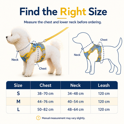 Reflective Denim No-Pull Dog Harness &amp; Leash Set