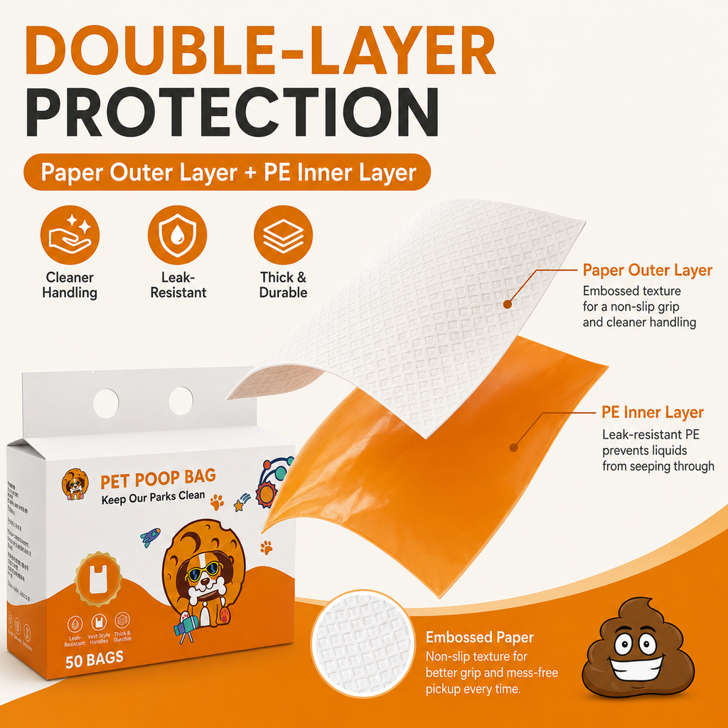 DOUBLE-LAYER THICKENED DOG WASTE PICKUP BAGS